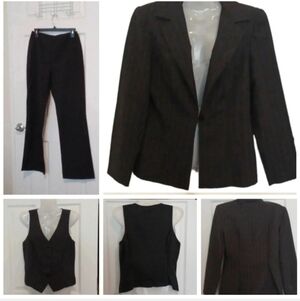 💙🏍Striped pants/vest/jacket set